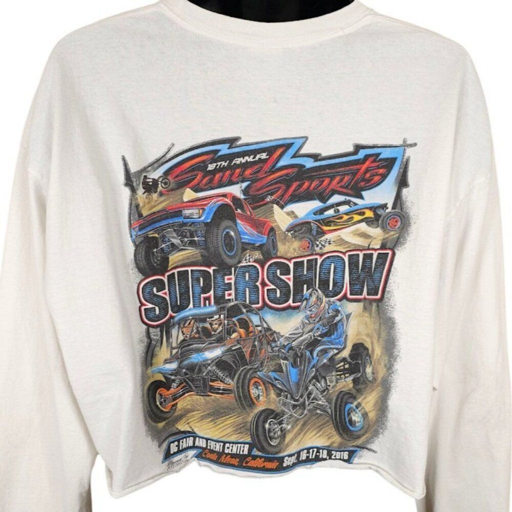 Off Road Racing T Shirt Mens Size 2XL White 2016 Sand Sports Super Show Crop Top